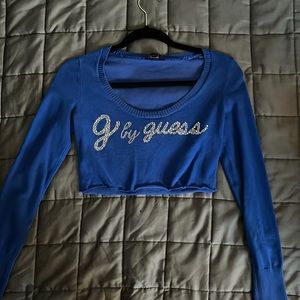 Blue Guess Crop Sweater